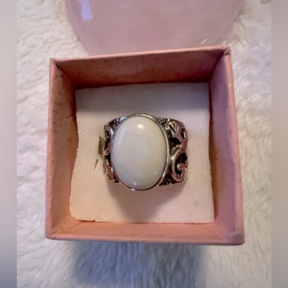 Silpada Silver Ring with White Stone